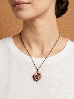 Pink Antique Rose Pendant Necklace (might be Juicy Couture)